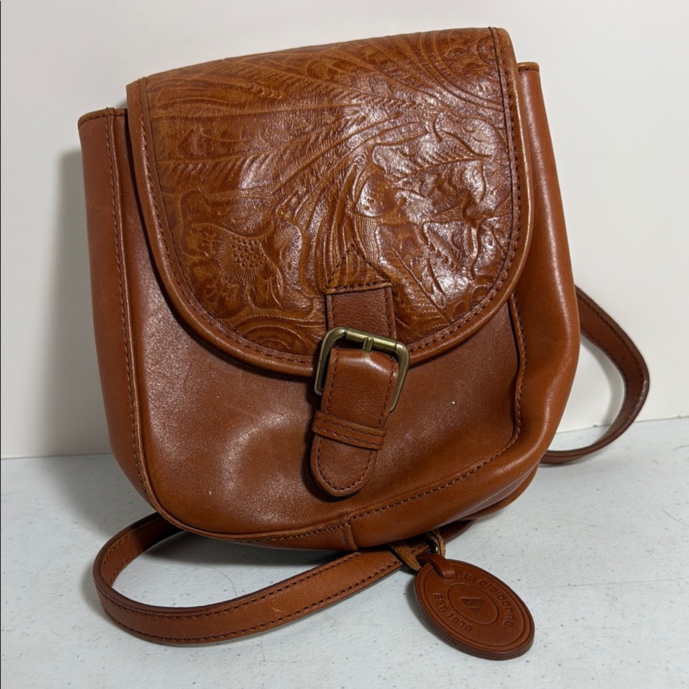 Liz Claiborne Tan Embossed Crossbody Bag